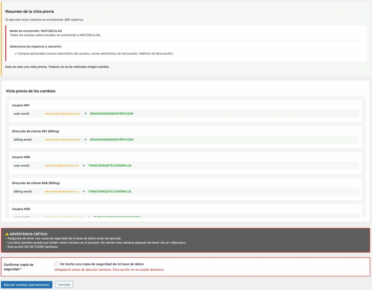 capitalizar y mayusculas automaticas confirmar conversion por lotes