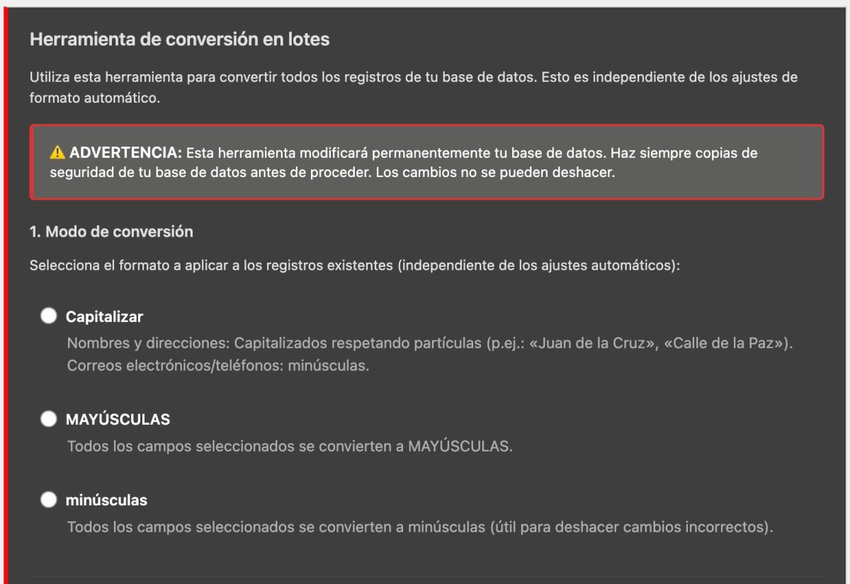 capitalizar y mayusculas automaticas modo conversion por lotes