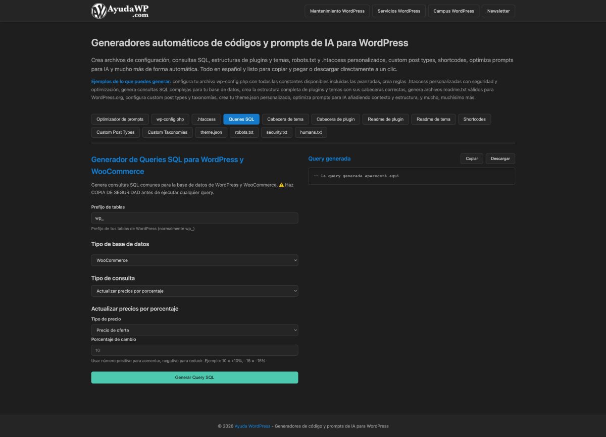 generador de queries sql