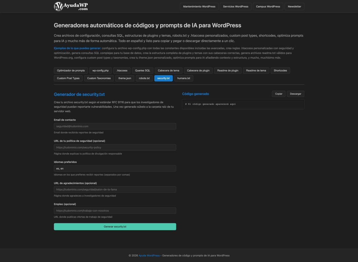 generador de security txt