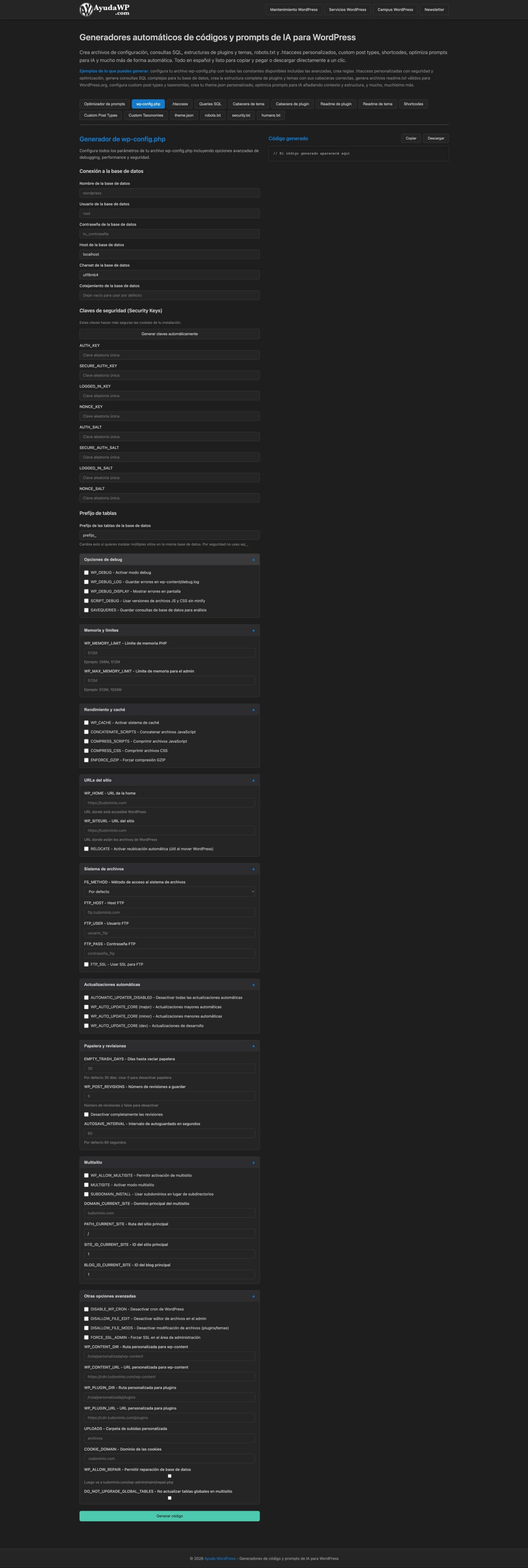 generador de wp config