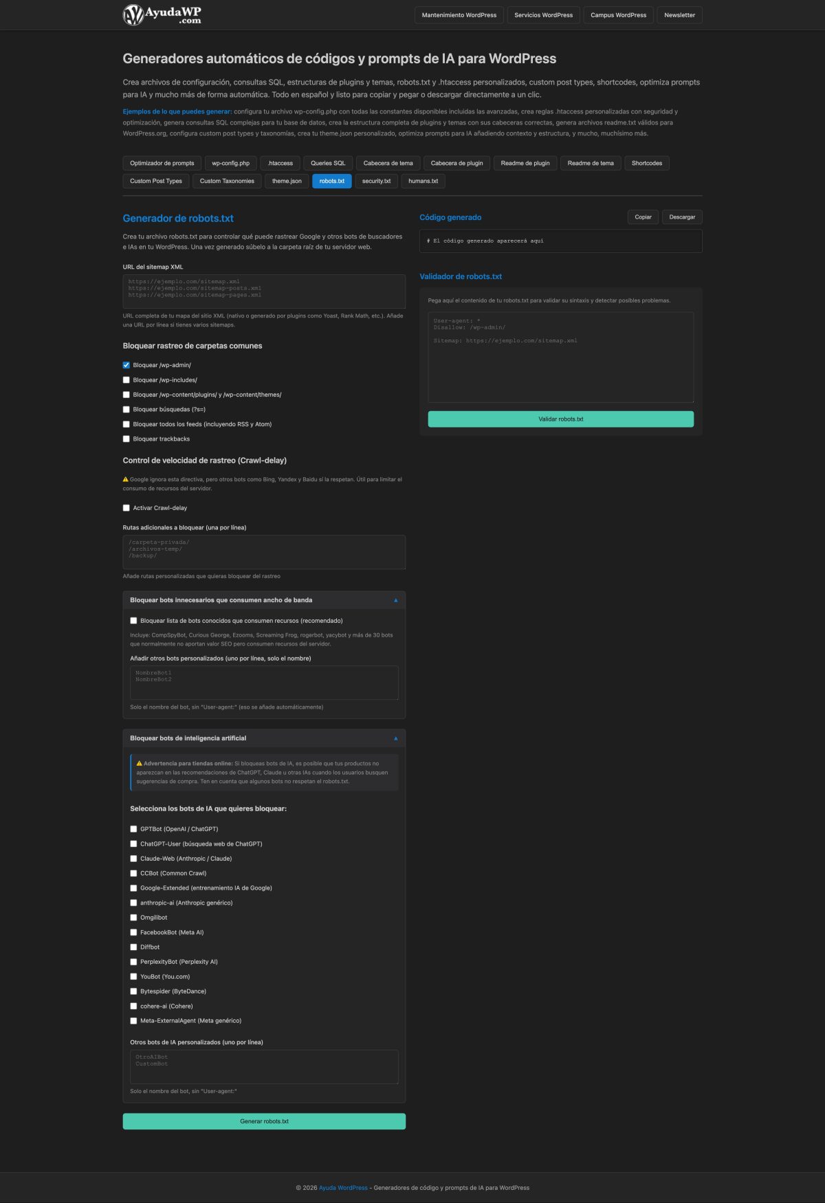 generador robots txt