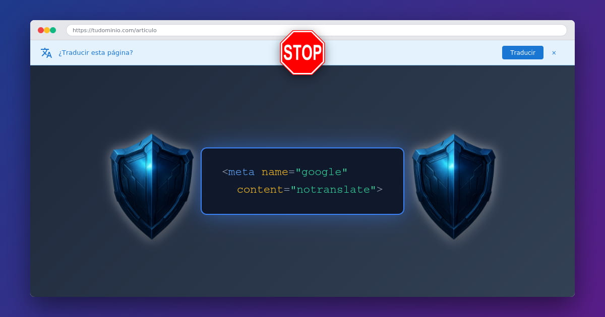 meta tag notranslate google chrome wordpress
