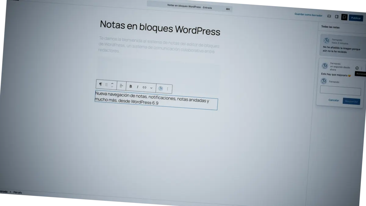 notas bloques wordpres