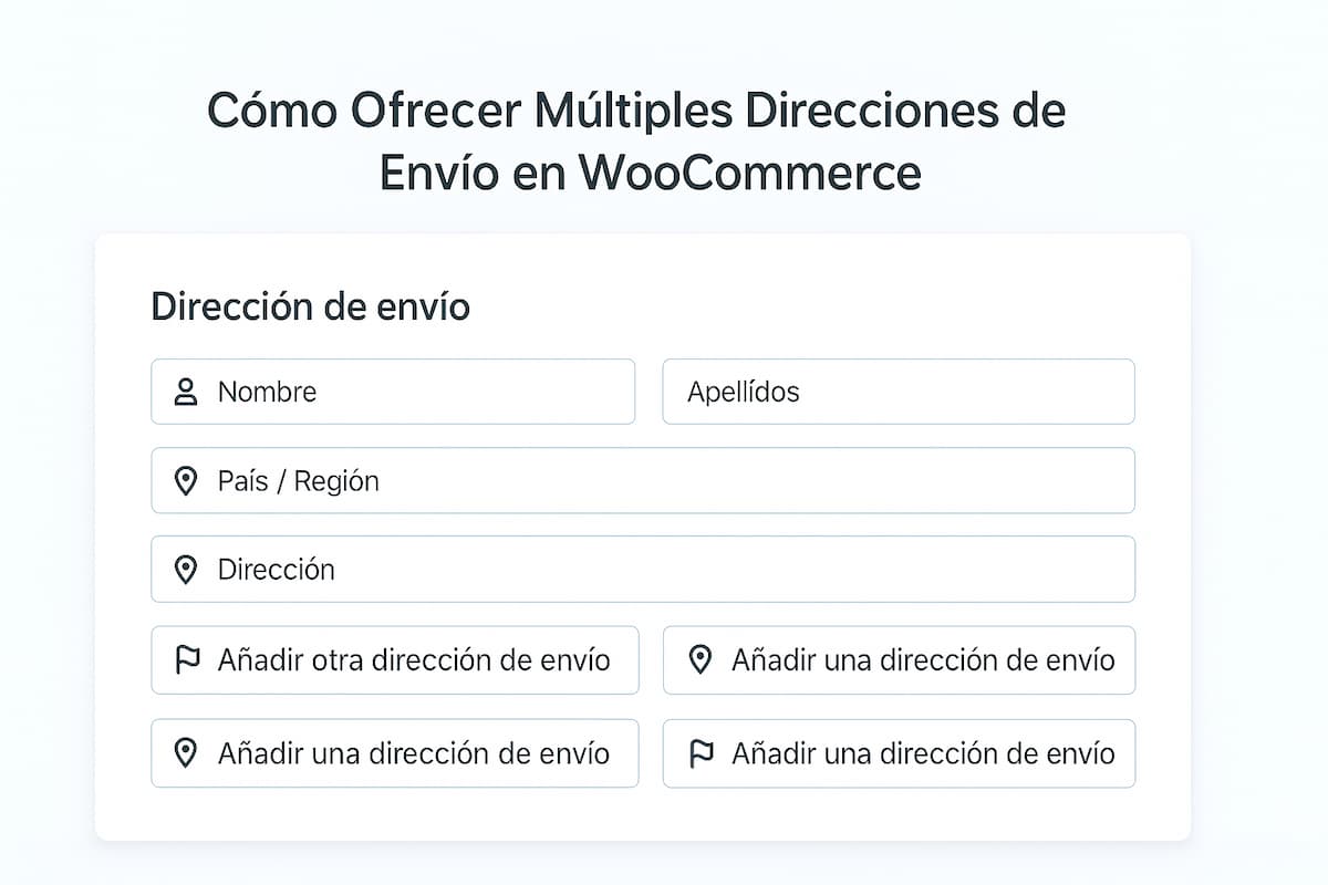 tutorial ofrecer multiples direcciones envio woocommerce