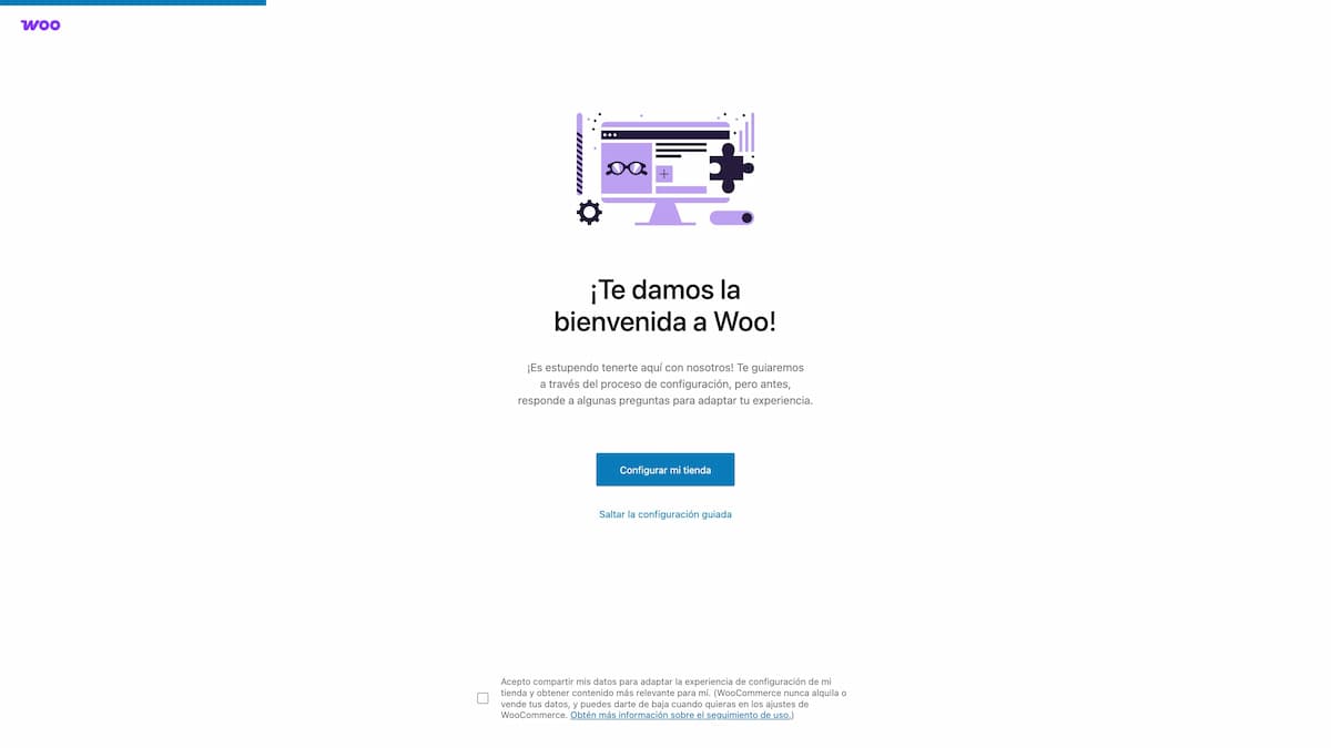 asistente configuración woocommerce