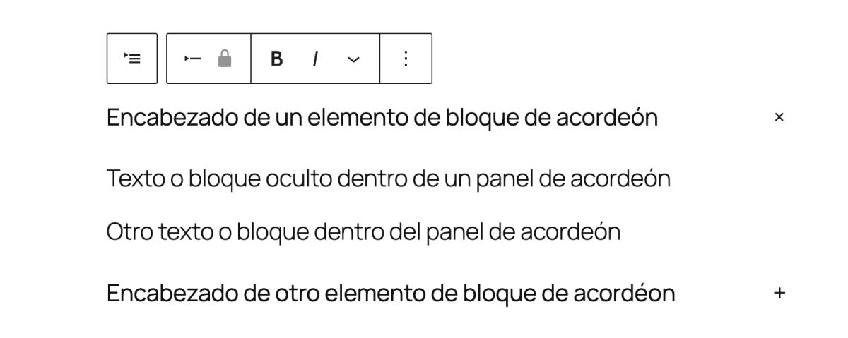 bloque acordeon editor wordpress