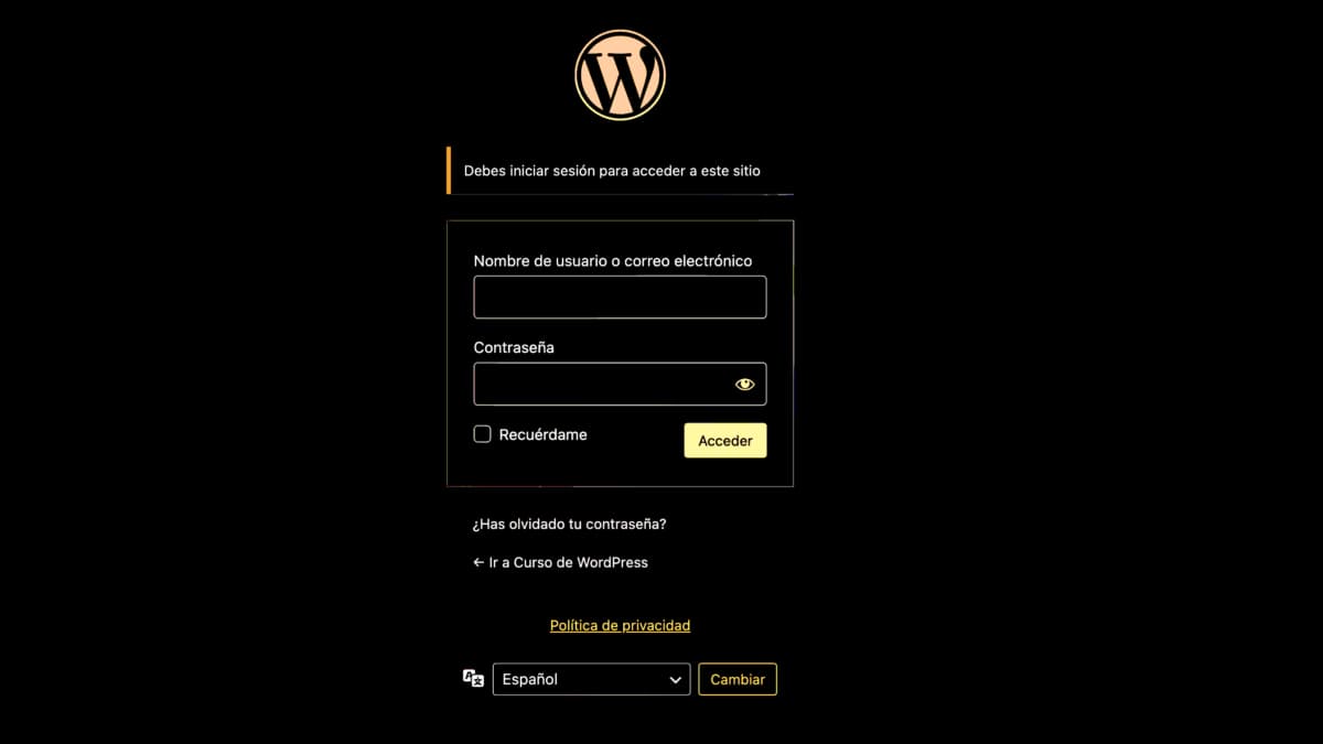 forzar login acceso web wordpress