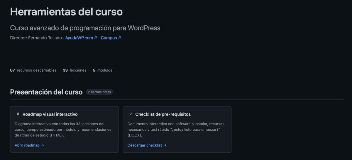 herramientas del curso wordpress avanzado ayudawp 1