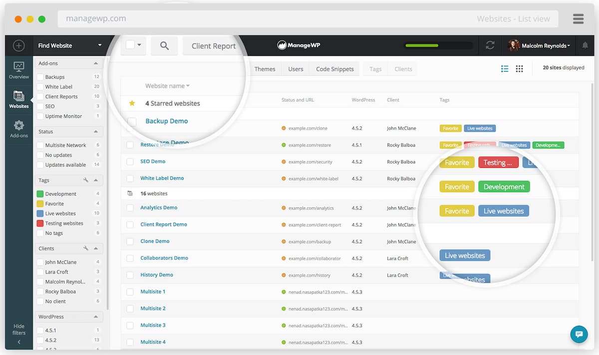 managewp dashboard