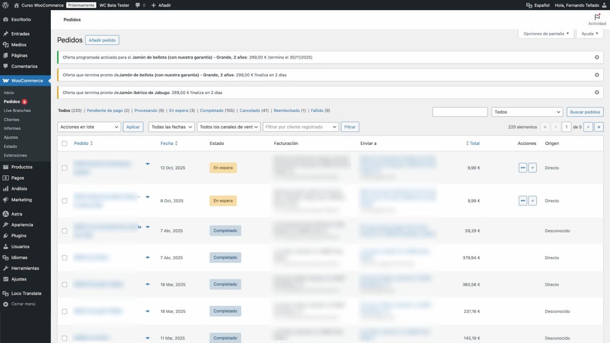 notificaciones ofertas precio programadas woocommerce