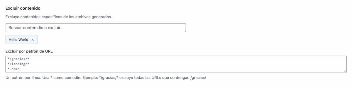 extras de vigia excluir contenido personalizado