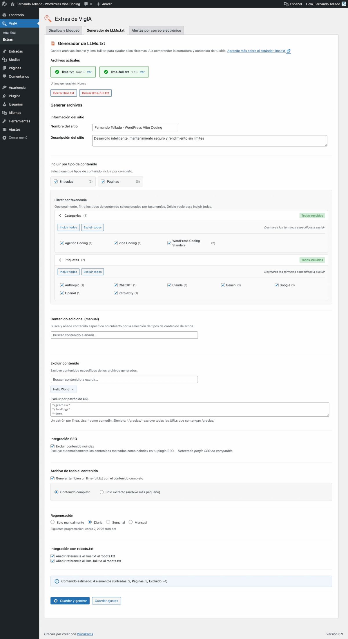 extras de vigia generador llms full