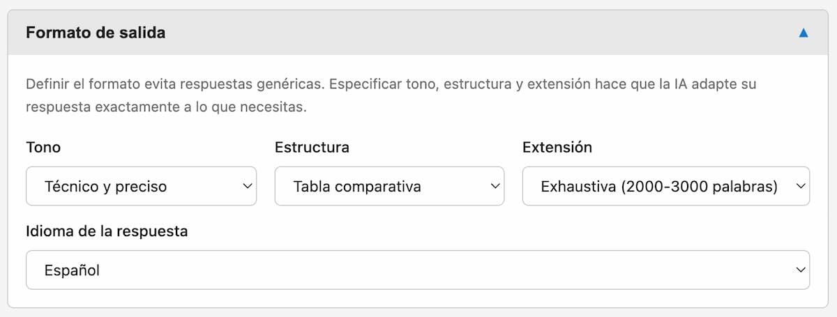 formato salida prompt engineering