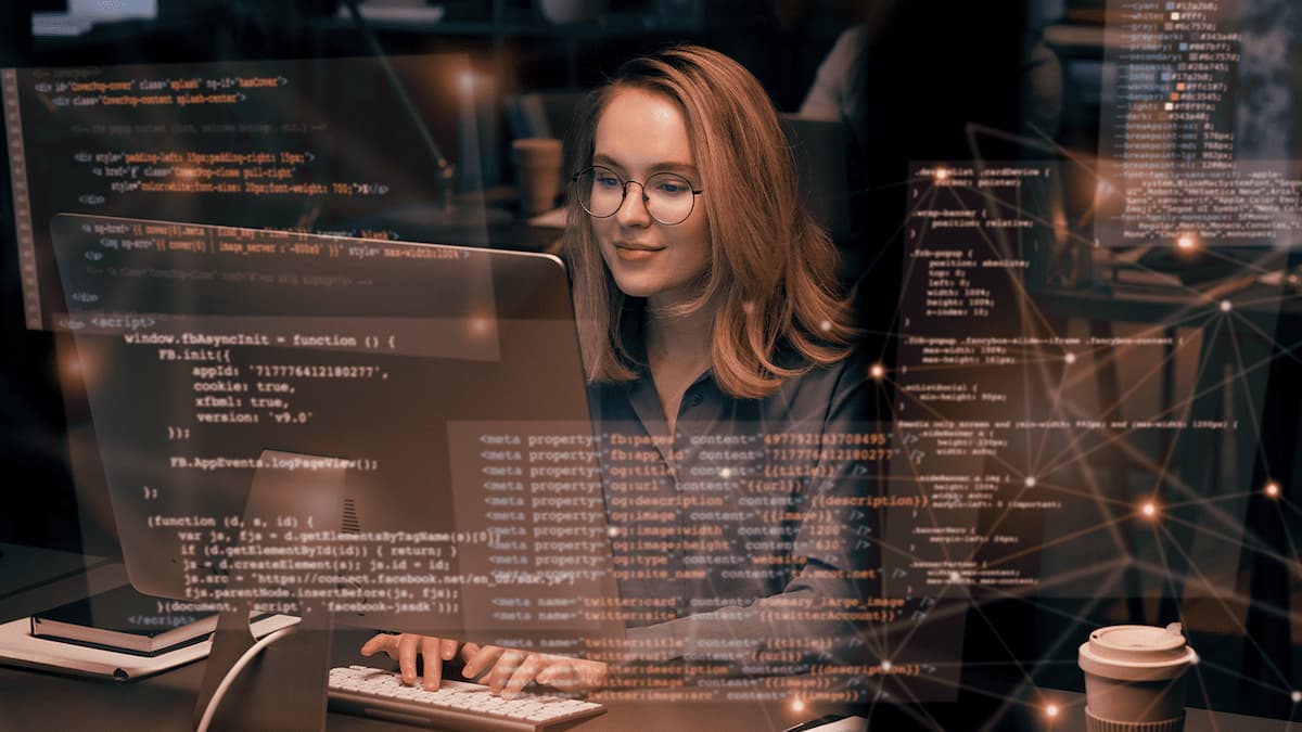 mujer haciendo vibe coding