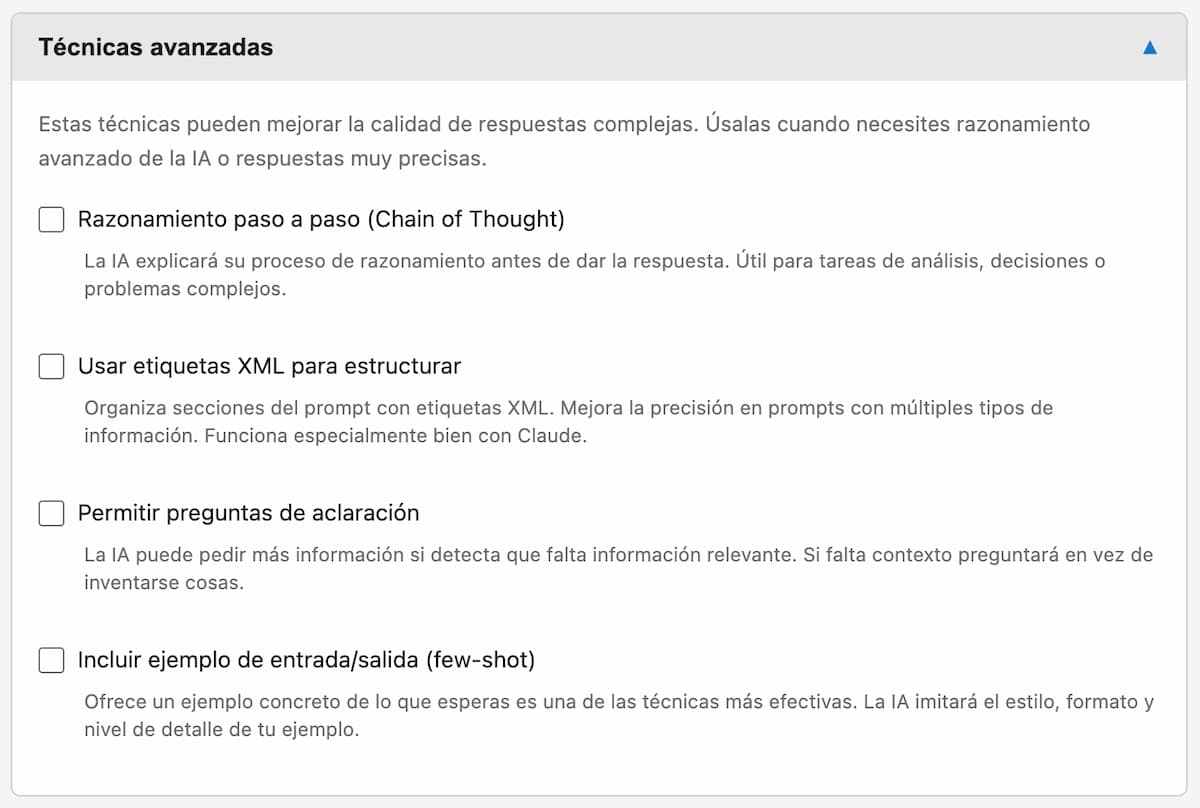 tecnicas avanzadas prompt engineering