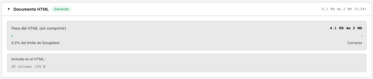analizador de rastreo google bot documento html peso