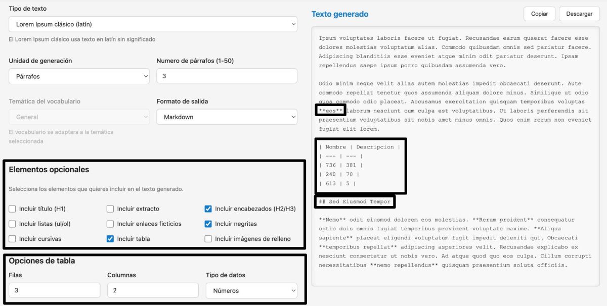 formatos generador de textos wordpress