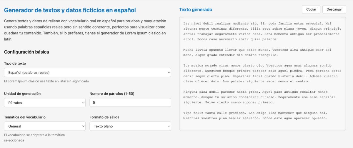 generador textos castellano