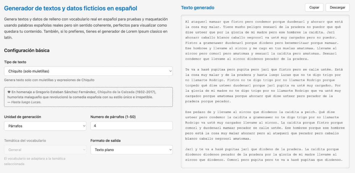 generador textos chiquitoipsum