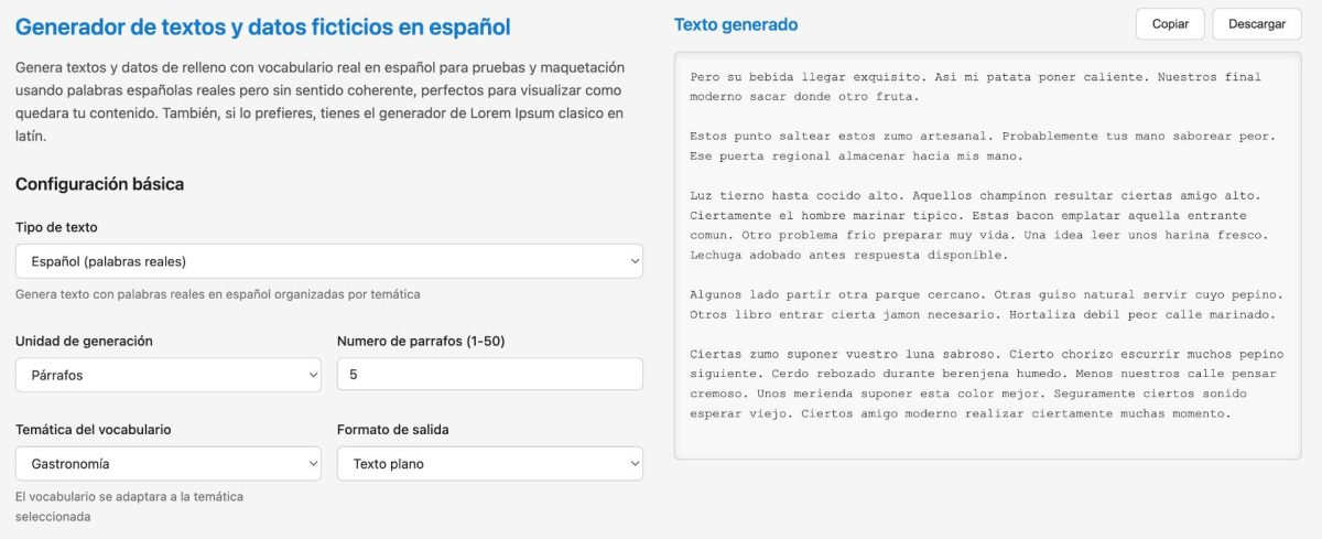 generador textos gastronomia