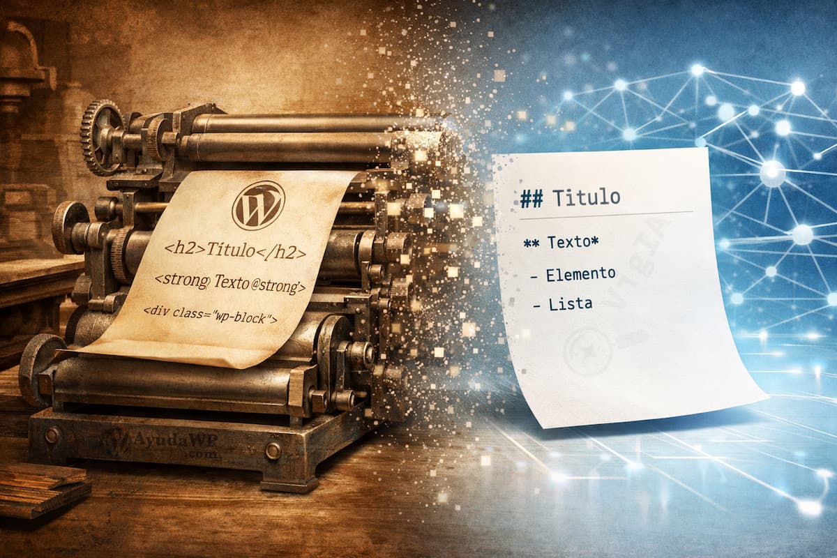 wordpress markdown agentes ia