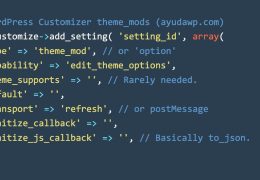 wordpress theme mods customizer