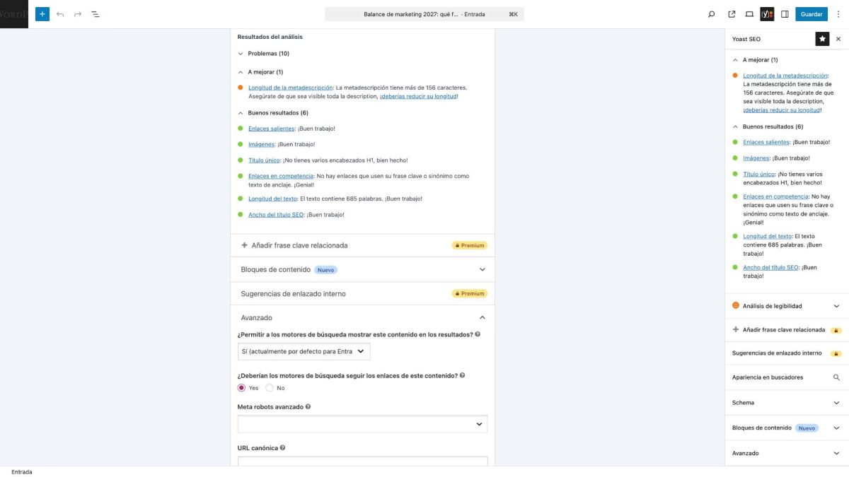analisis seo yoast
