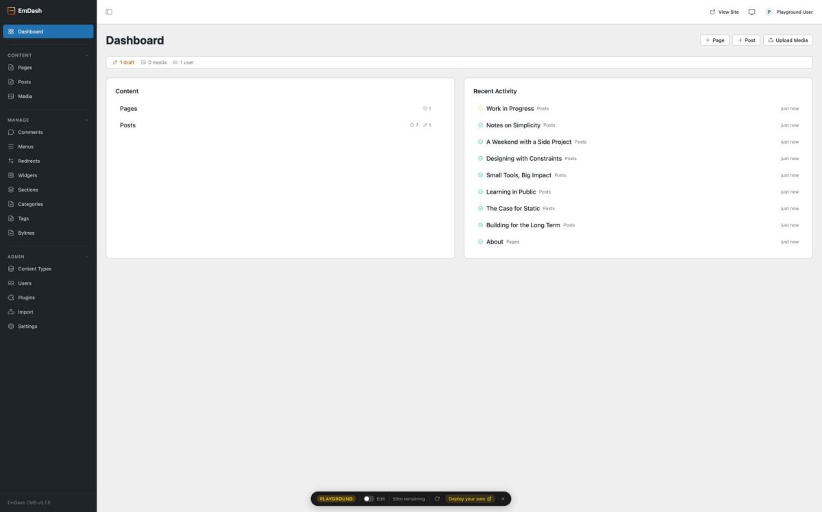 emdash admin