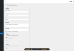 emdash admin nuevo content type