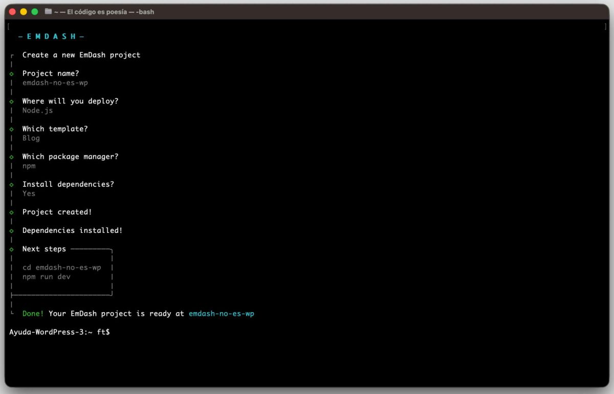 emdash intall terminal