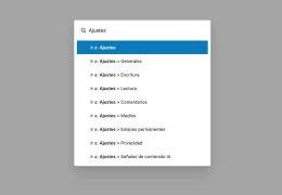 paleta de comandos buscador wordpress
