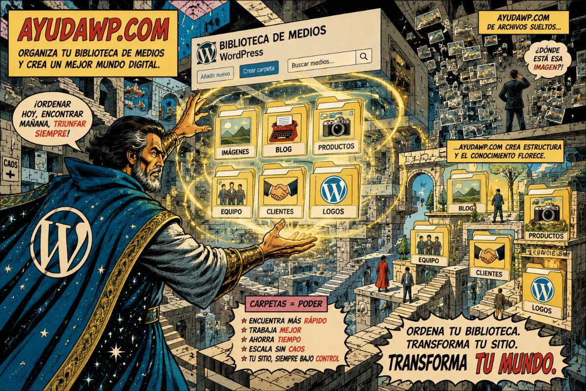 La biblioteca de medios de WordPress es un caos ¿no se puede organizar por carpetas o algo?