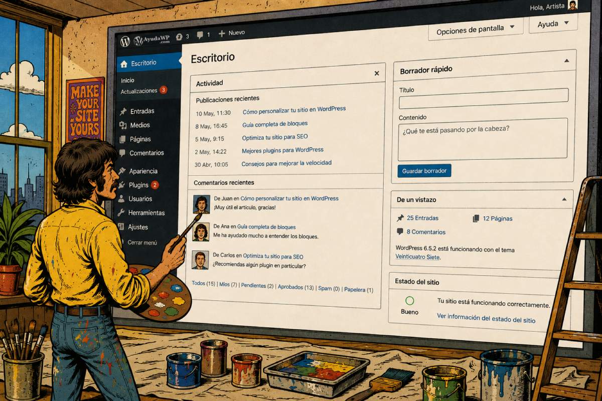 ¡Ah! ¿pero se podía personalizar el widget de actividad del escritorio de WordPress? … y yo sin saberlo